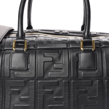 Fendi Nappa FF 1974 Embossed Small Boston Black 10 of 11