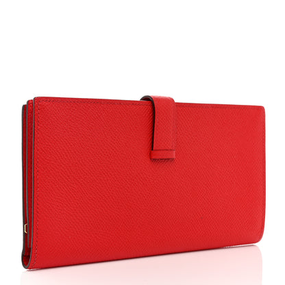 Hermes Epsom Bearn Gusset Wallet Rouge De Couer 3 of 8