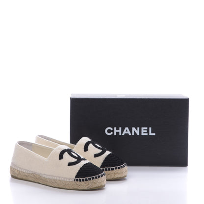 Chanel Wool CC Espadrilles 36 White Black 10 of 10