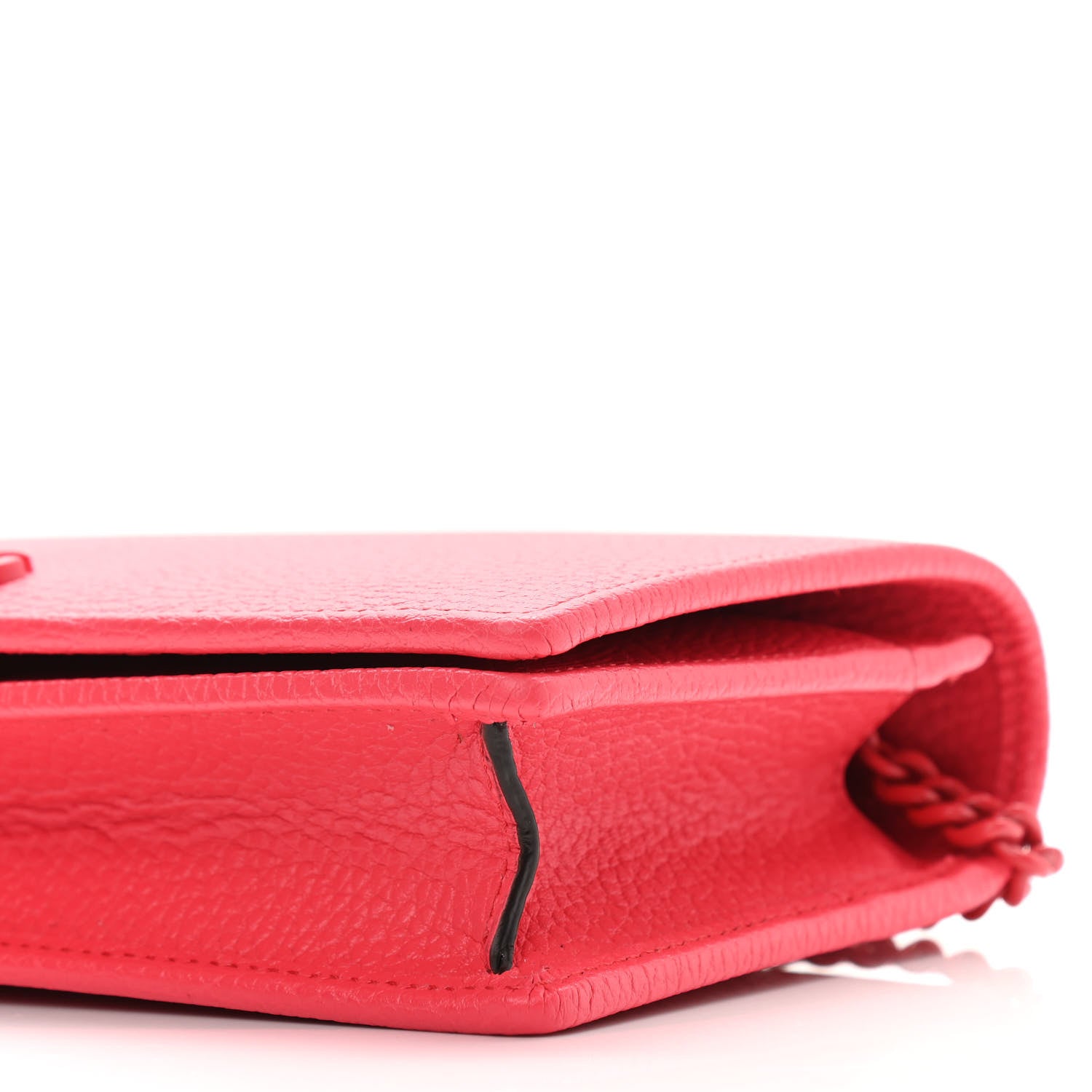 Gucci Dollar Calfskin Enamel Monochrome Mini GG Marmont Chain Wallet Runway Coral 6 of 10