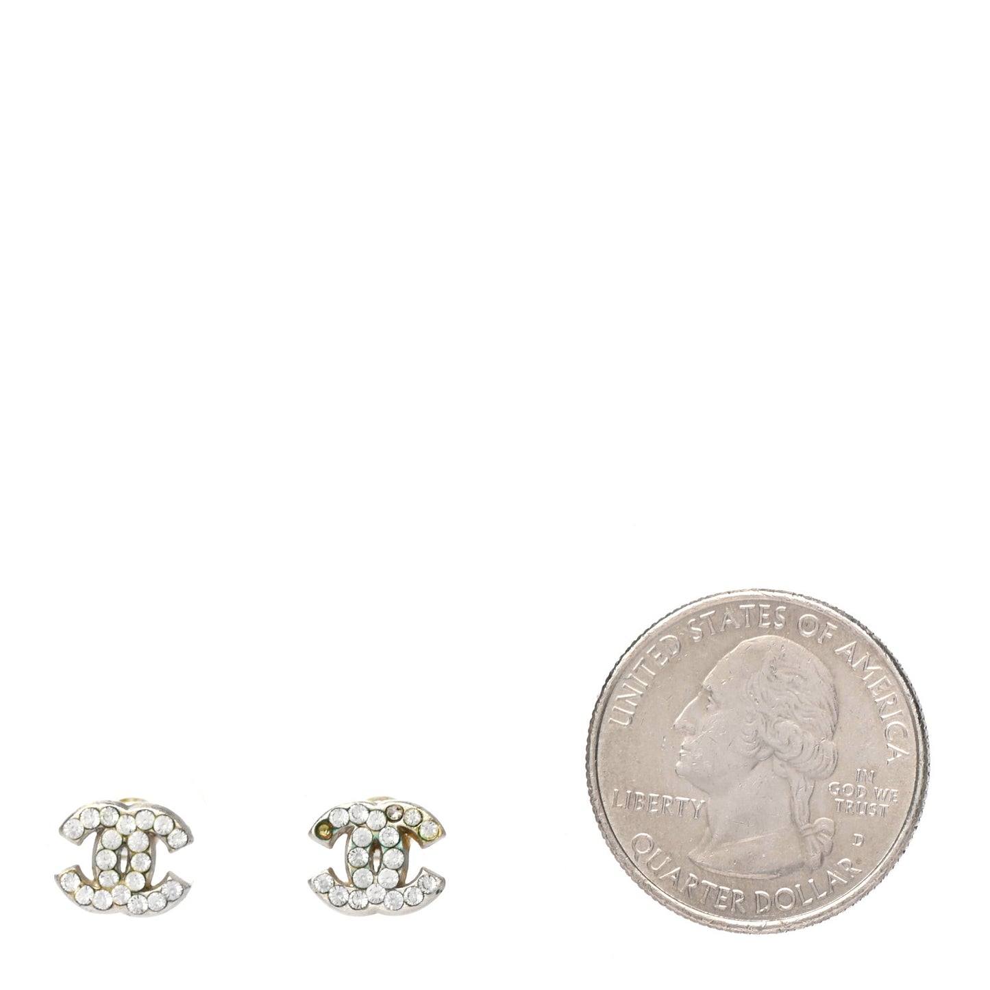 Crystal CC Earrings Silver