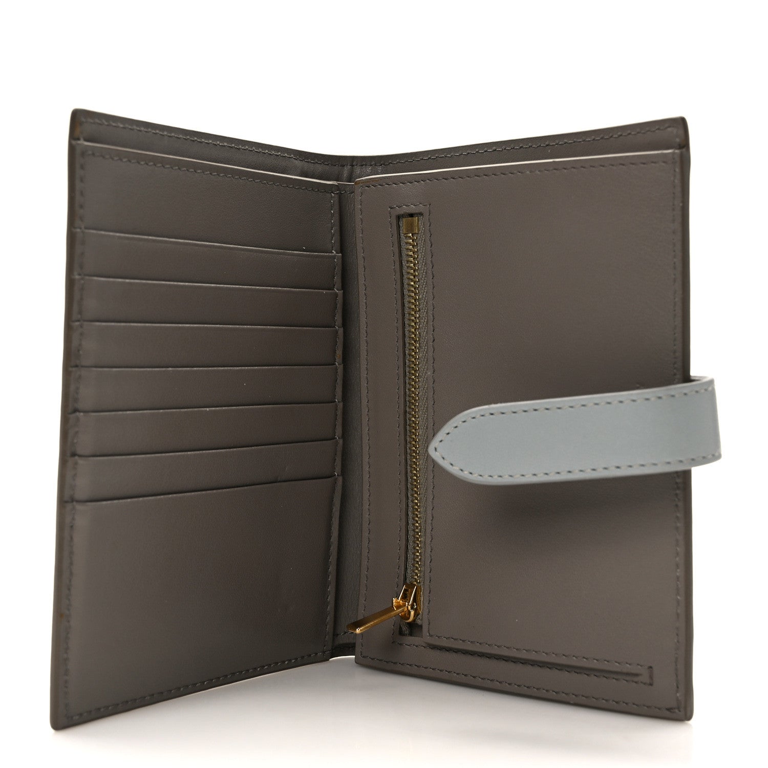 Celine Grained Calfskin Small Multifunction Strap Wallet Pebble Mineral 5 of 10