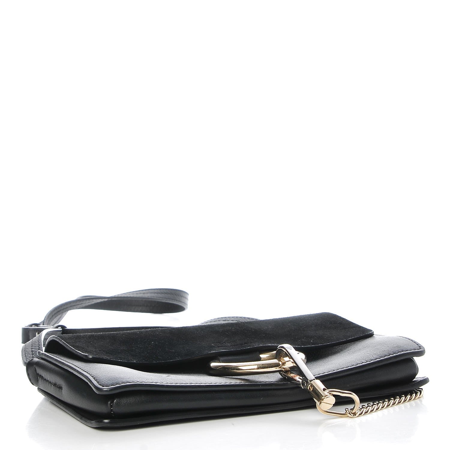 Chloe Suede Calfskin Small Faye Shoulder Bag Black 4 of 8