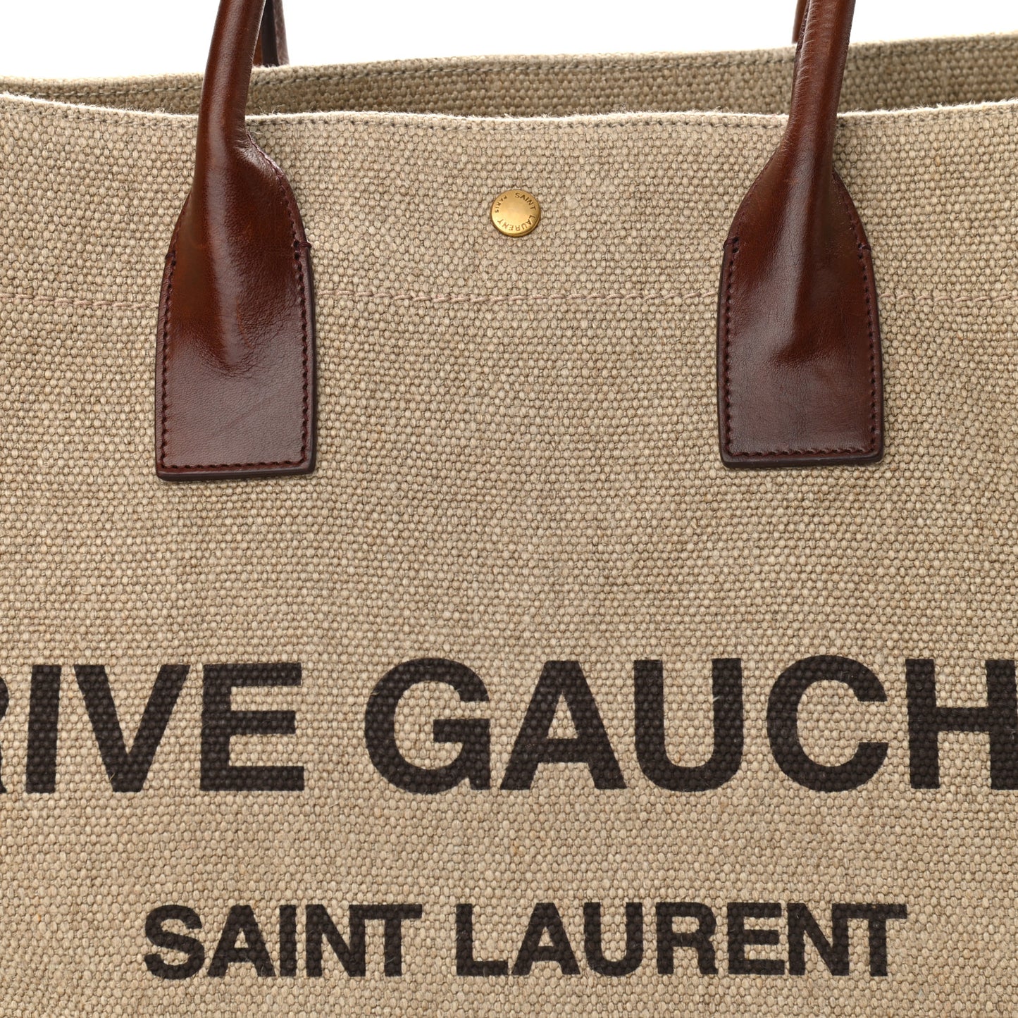 Linen Calfskin Rive Gauche Tote Natural