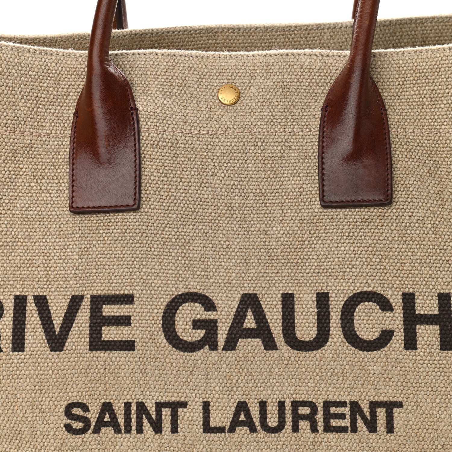 Saint Laurent Linen Calfskin Rive Gauche Tote Natural 8 of 10