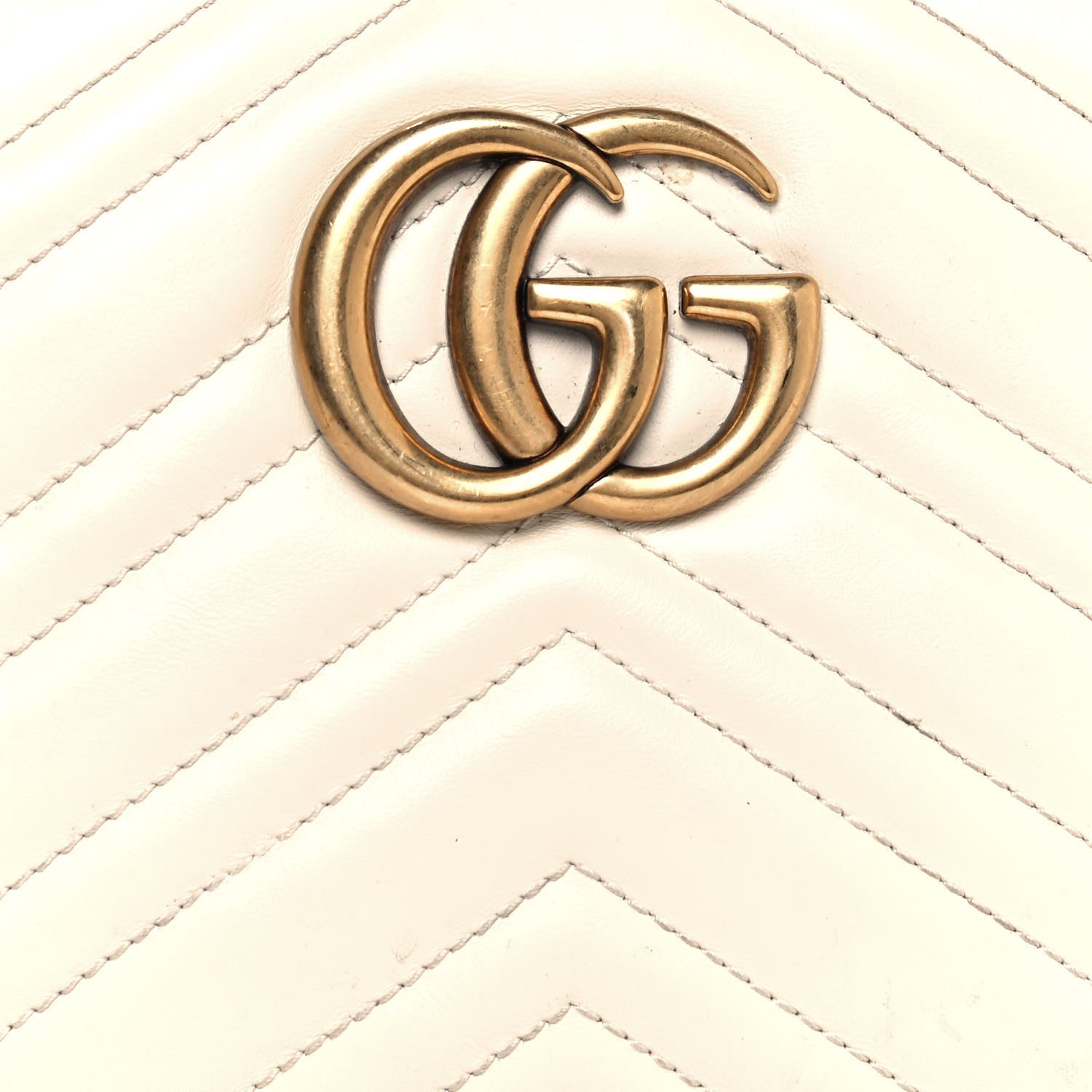 Gucci Calfskin Matelasse Small GG Marmont Chain Shoulder Bag White 8 of 18