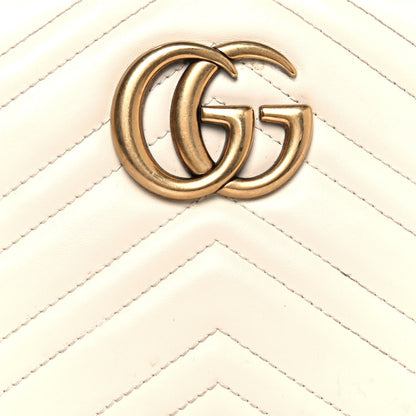 Gucci Calfskin Matelasse Small GG Marmont Chain Shoulder Bag White 8 of 18