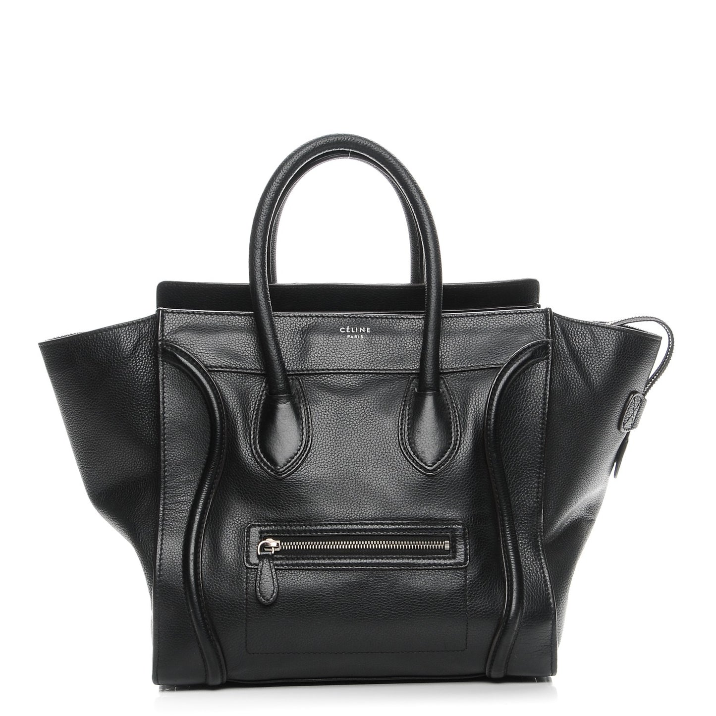 Drummed Calfskin Mini Luggage Black