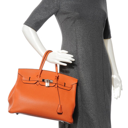 Hermes Taurillon Clemence Birkin 35 Orange 2 of 9