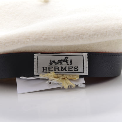 Hermes Merino Wool Bonnie Beret 58 Naturel 7 of 10