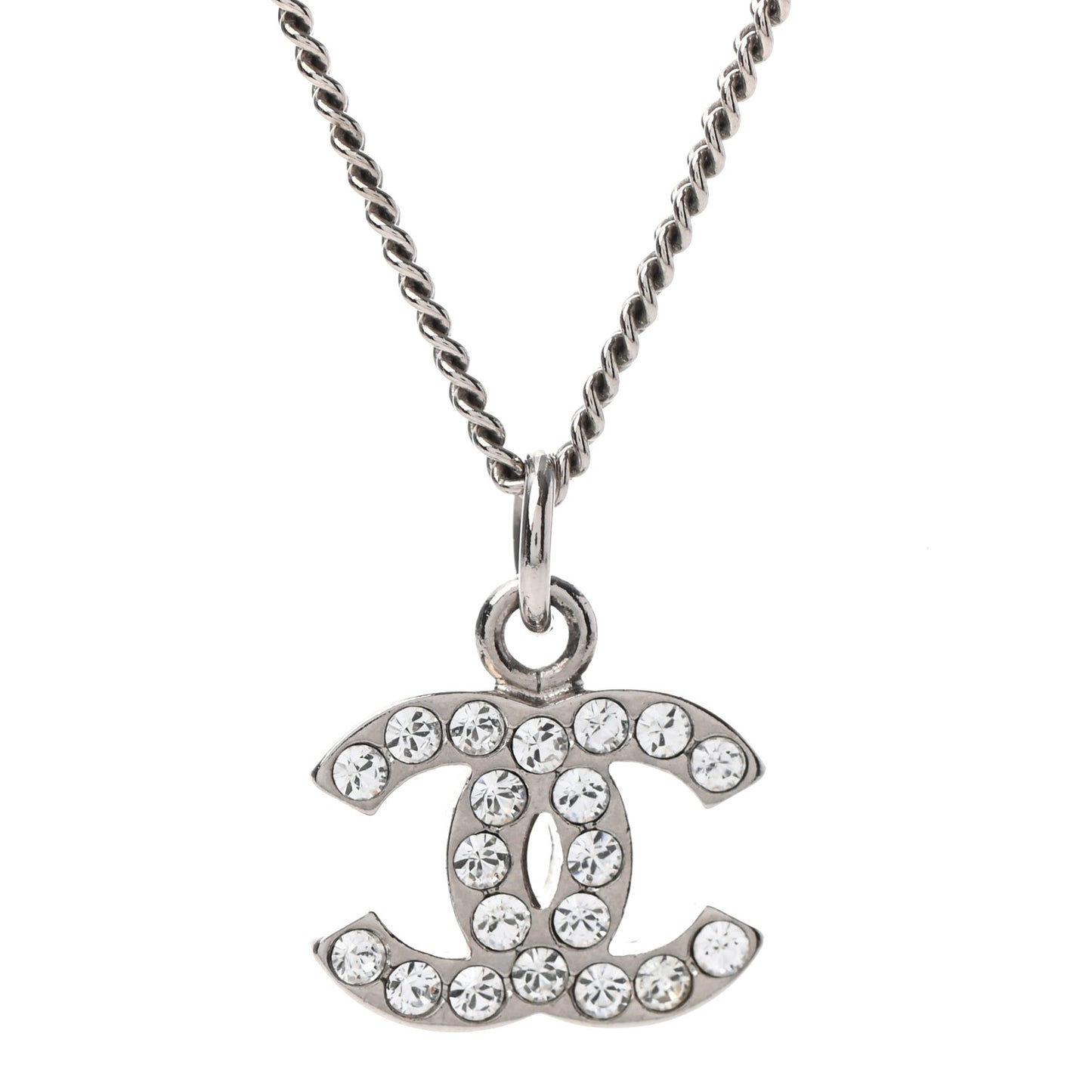 Crystal Timeless CC Necklace Silver