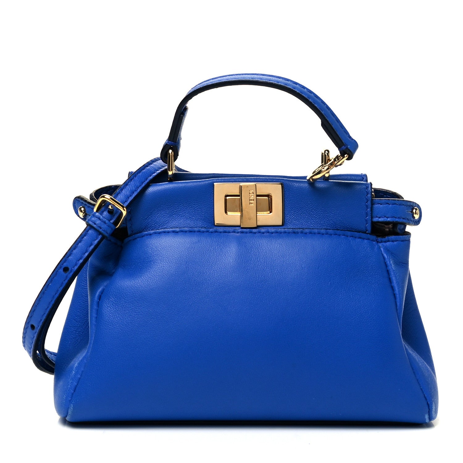 Fendi Nappa Micro Peekaboo Iconic Satchel Bluette 1 of 9