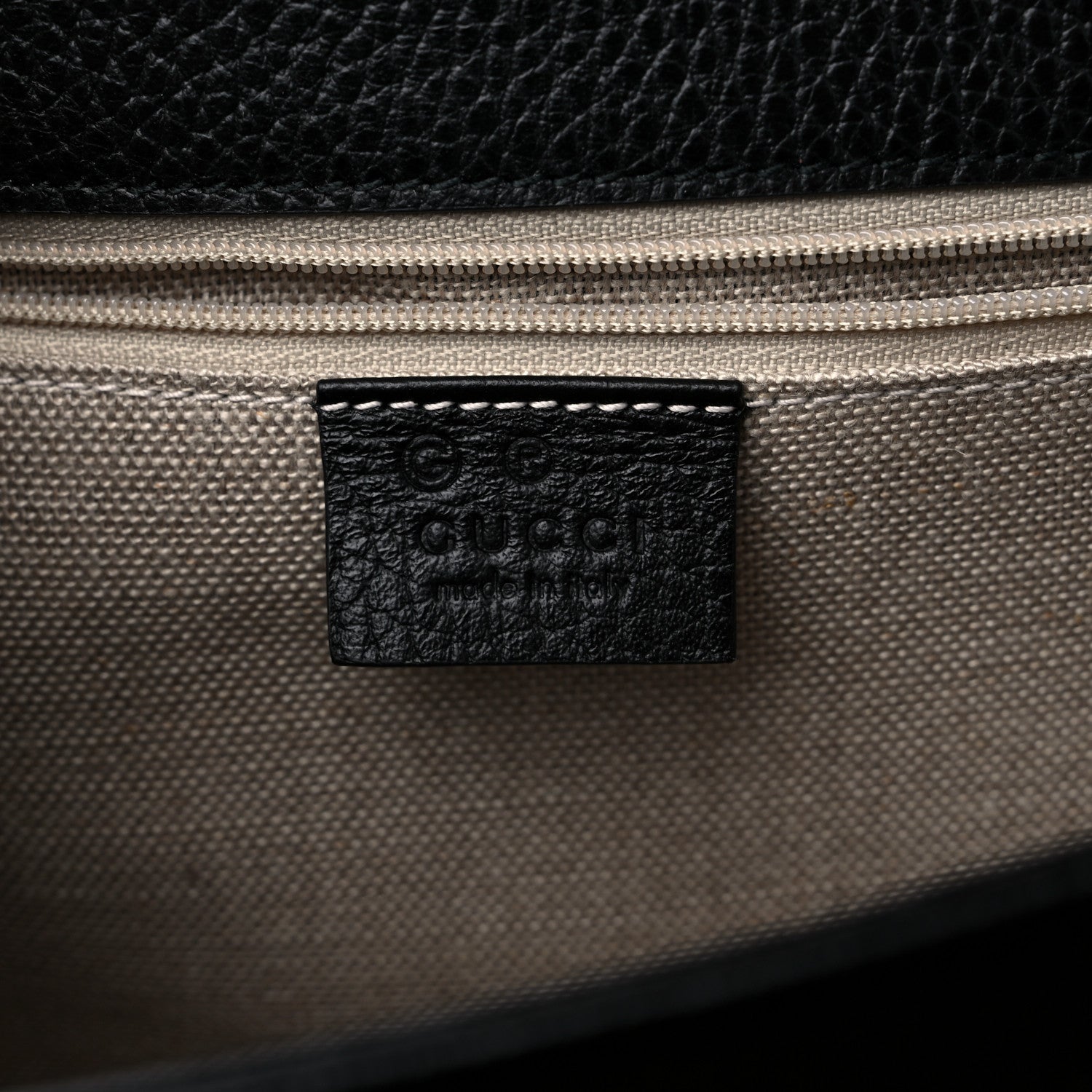 Gucci Dollar Calfskin Interlocking G Shoulder Bag Black 6 of 9