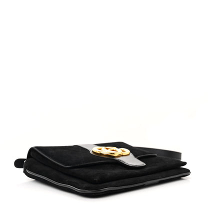 Gucci Suede Medium Arli Flap Shoulder Bag Black 4 of 12