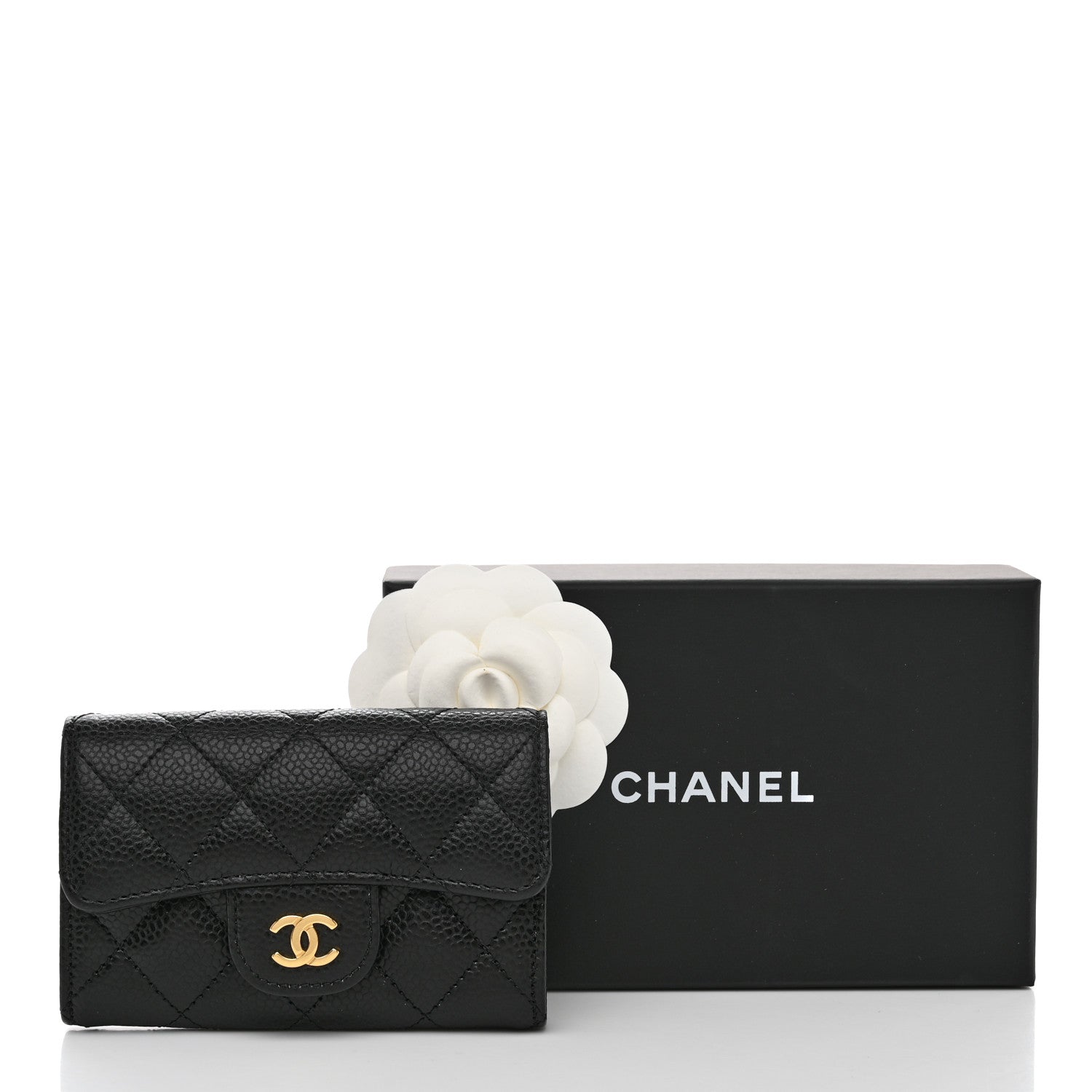 Chanel Caviar Quilted Flap Card Holder Wallet Black 9 of 9