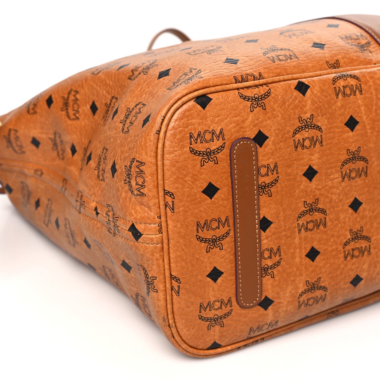 MCM Visetos Large Liz Reversible Shopper Tote Cognac 11 of 15