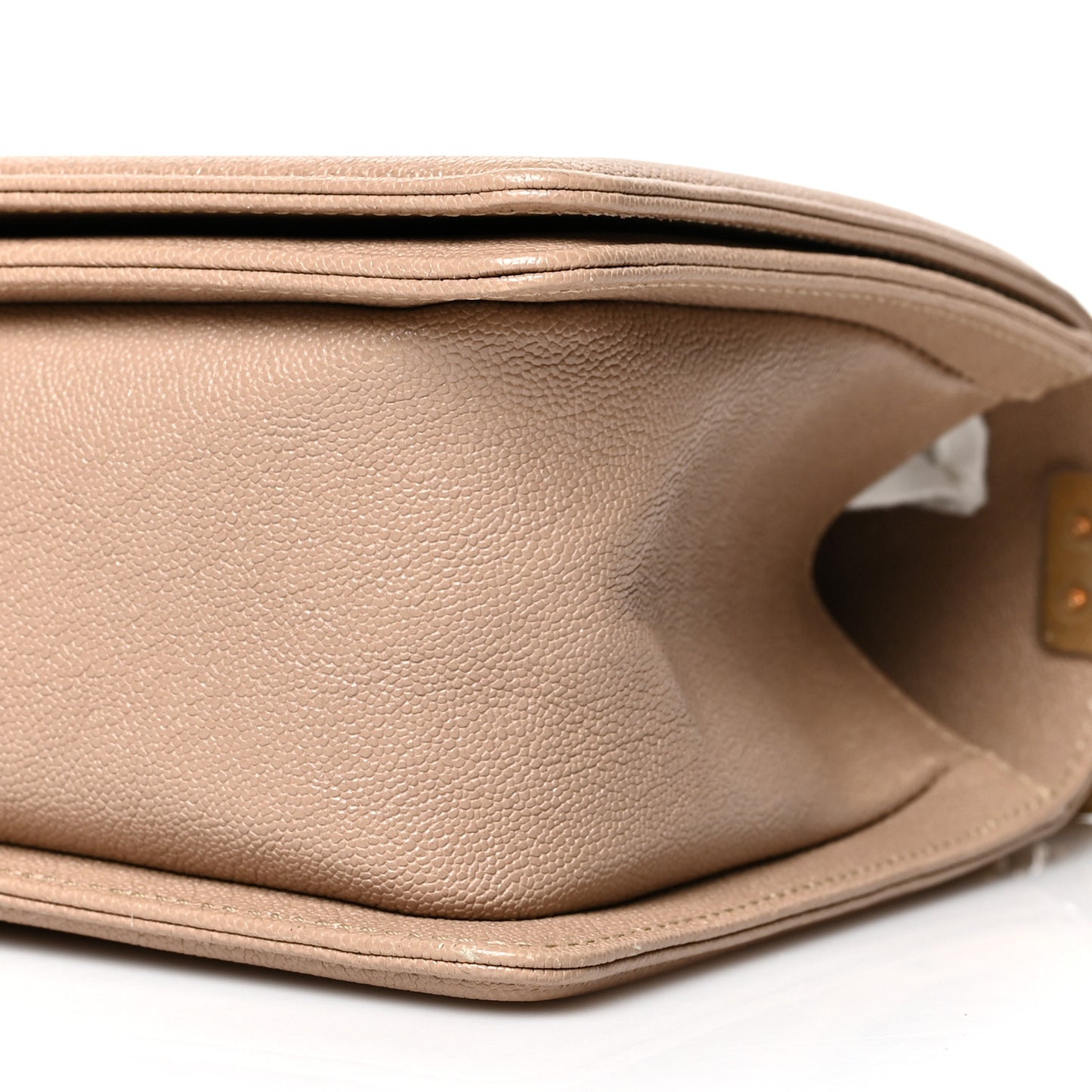 Caviar Quilted Medium Boy Flap Beige