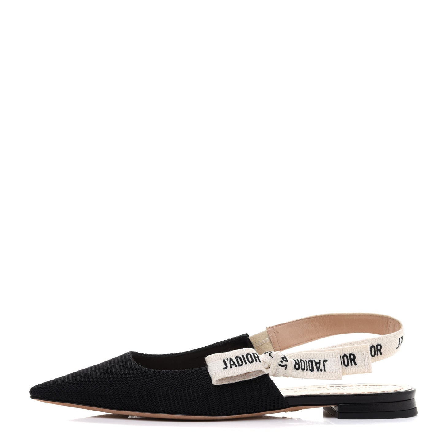 Technical Canvas Ribbon J'Adior Slingback Ballet Flats 37 Black