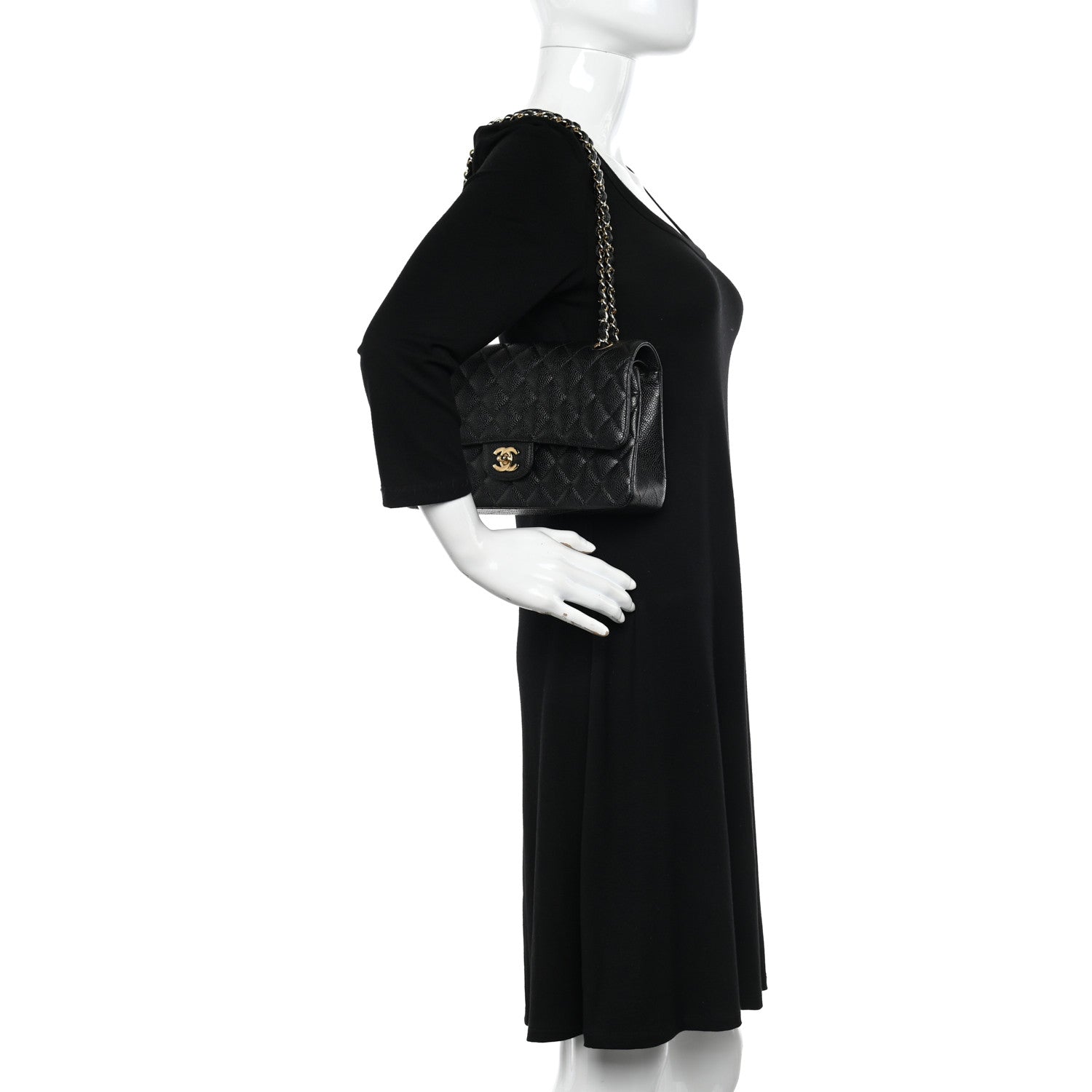 Chanel Caviar Quilted Medium Double Flap Black 3 of 13