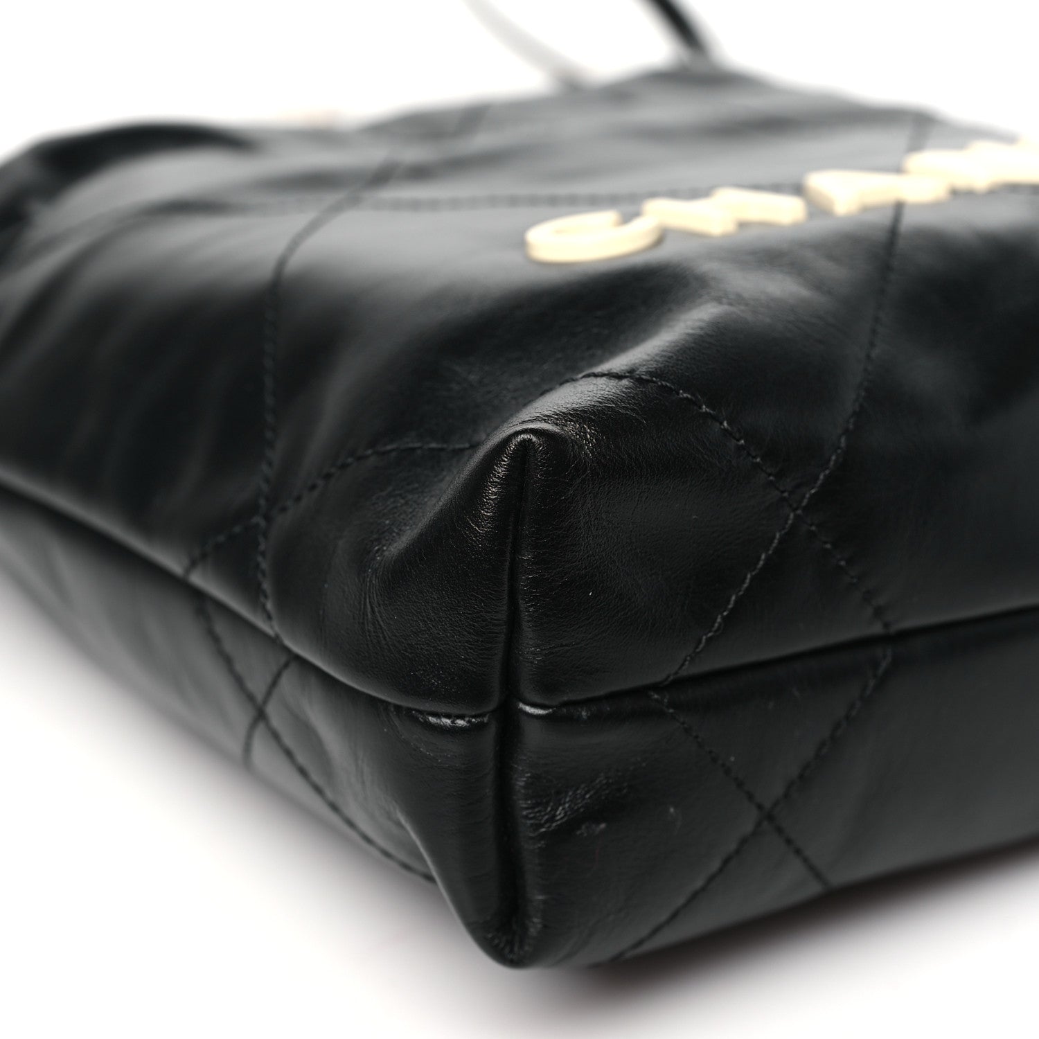 Chanel Shiny Calfskin Quilted Mini Chanel 22 Black White 9 of 10