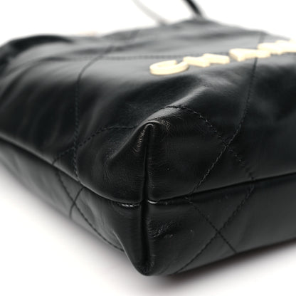 Chanel Shiny Calfskin Quilted Mini Chanel 22 Black White 9 of 10