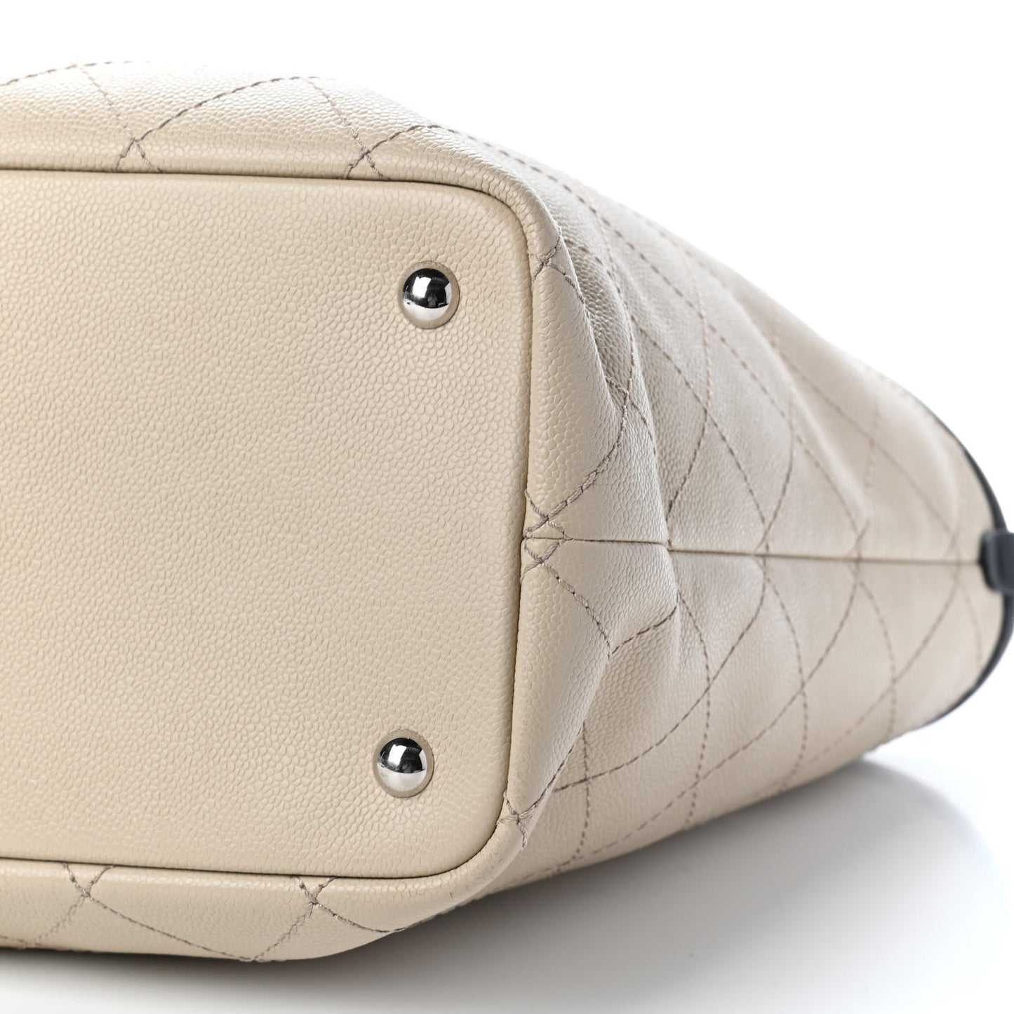 Grained Calfskin Large Fever Shopping Tote Beige