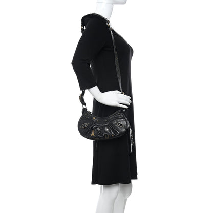 Balenciaga Agneau Arena Pin Embellished Le Cagole Shoulder Bag XS Black 2 of 10
