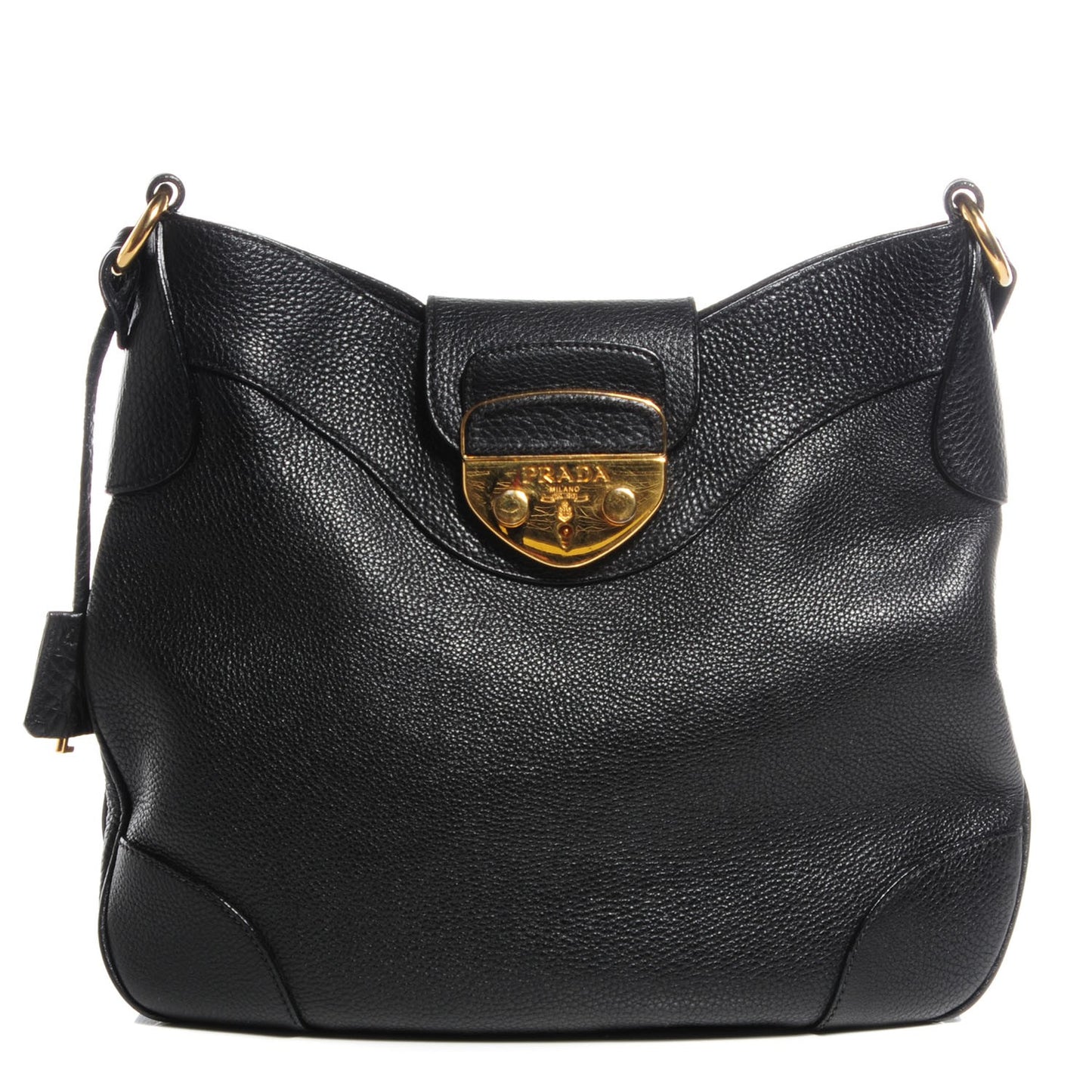 Vitello Daino Pushlock Hobo Black
