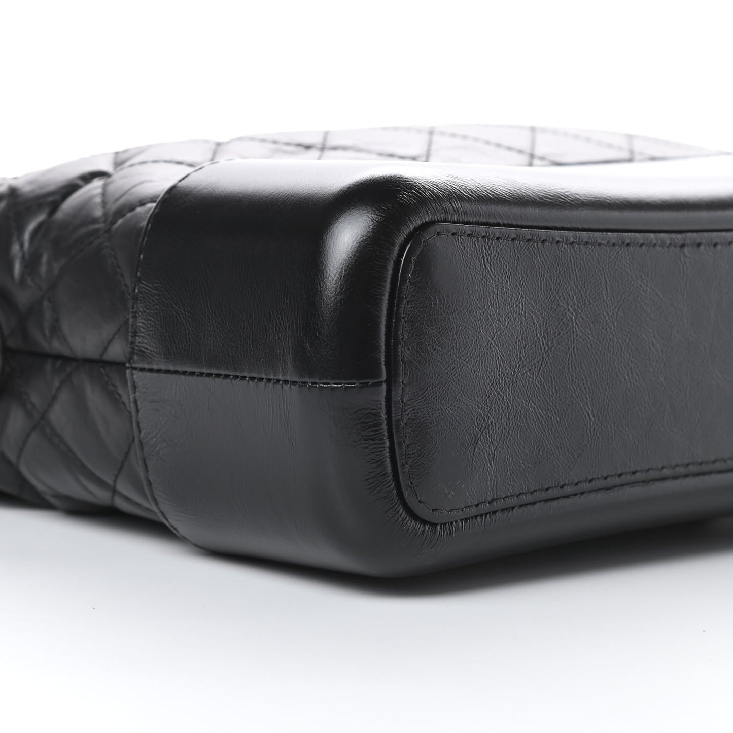 Aged Calfskin Quilted Medium Gabrielle Hobo Black
