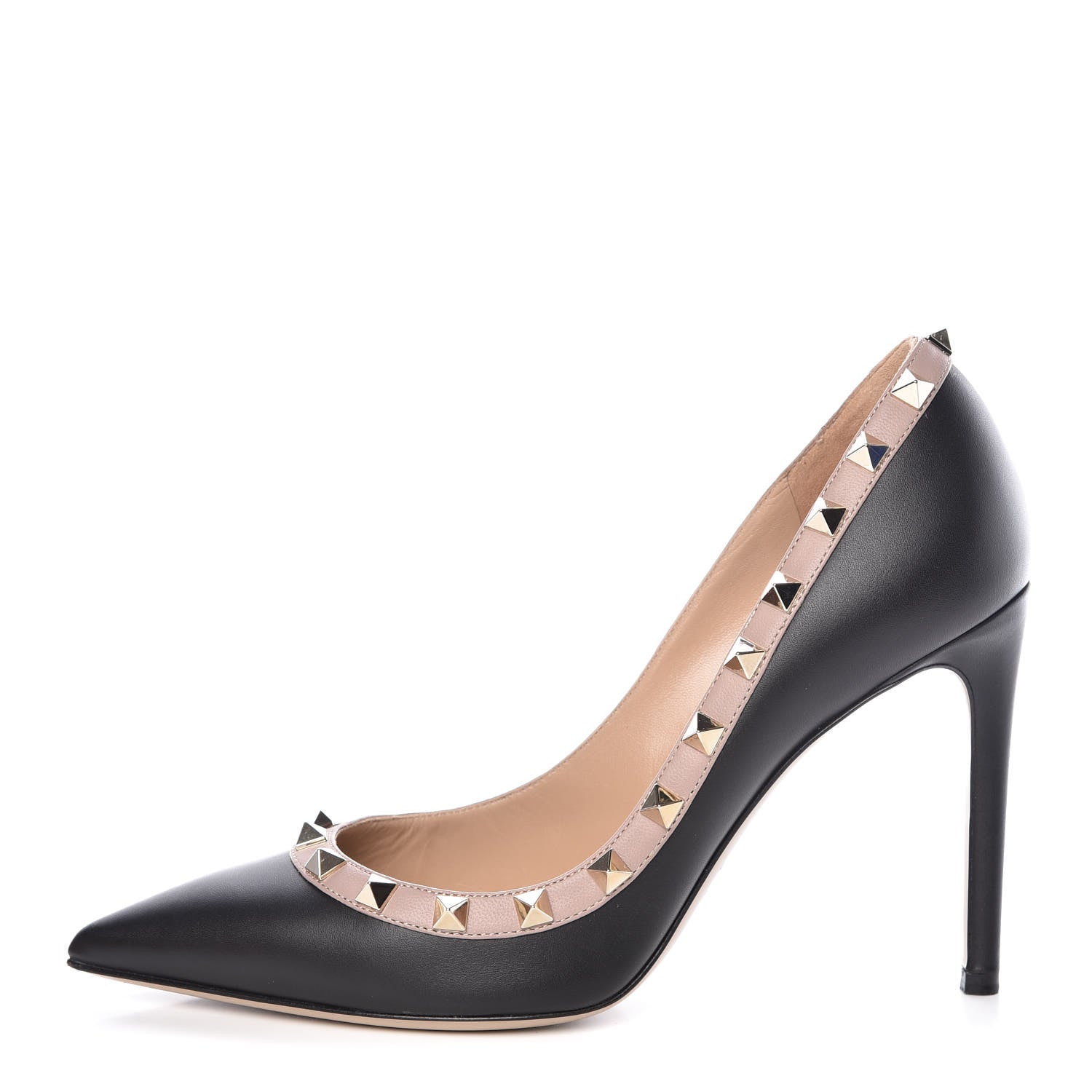 Valentino Garavani Nappa Rockstud 100mm Pumps 37 Black Poudre 1 of 13
