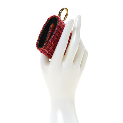Saint Laurent Tweed Woven Quadrillage Monogram Airpods Pro Case Rose Red 2 of 7