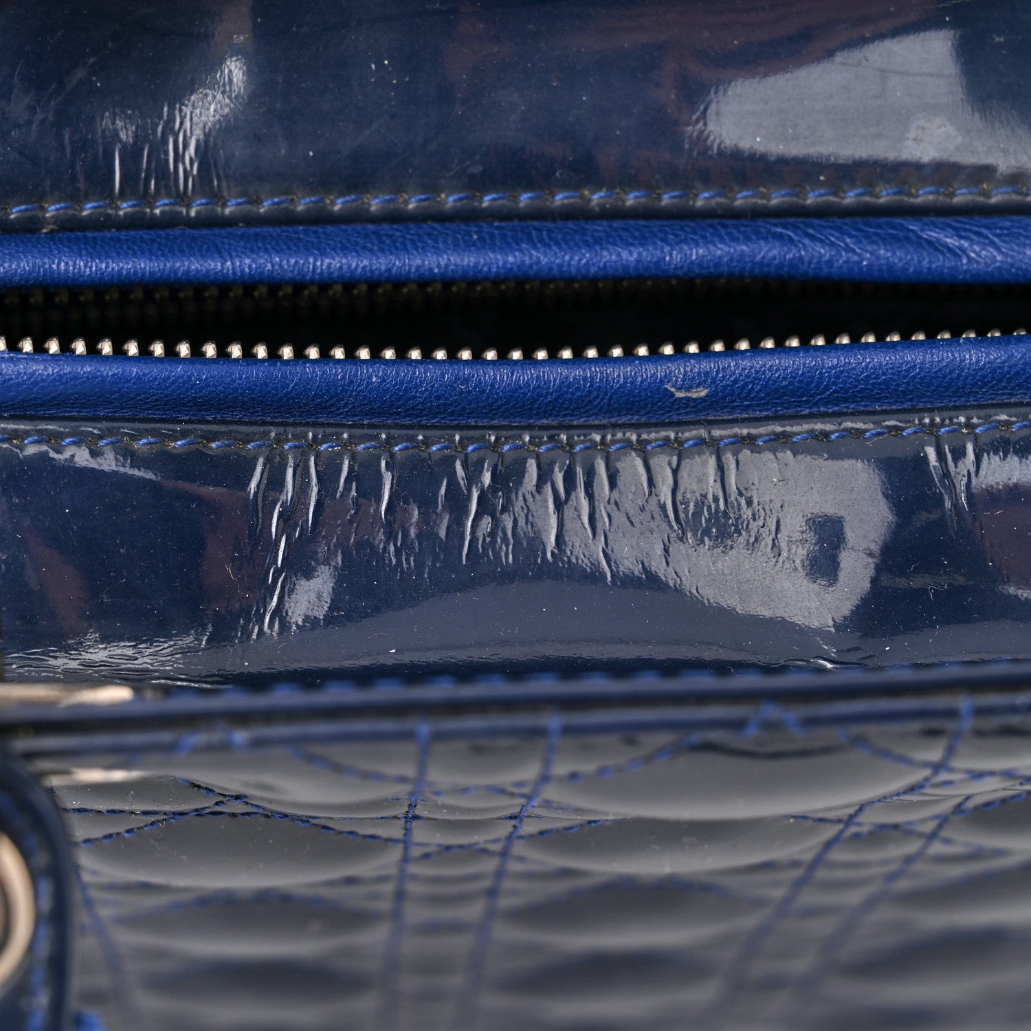 Christian Dior Patent Cannage Large Lady Dior Blue 11 of 12
