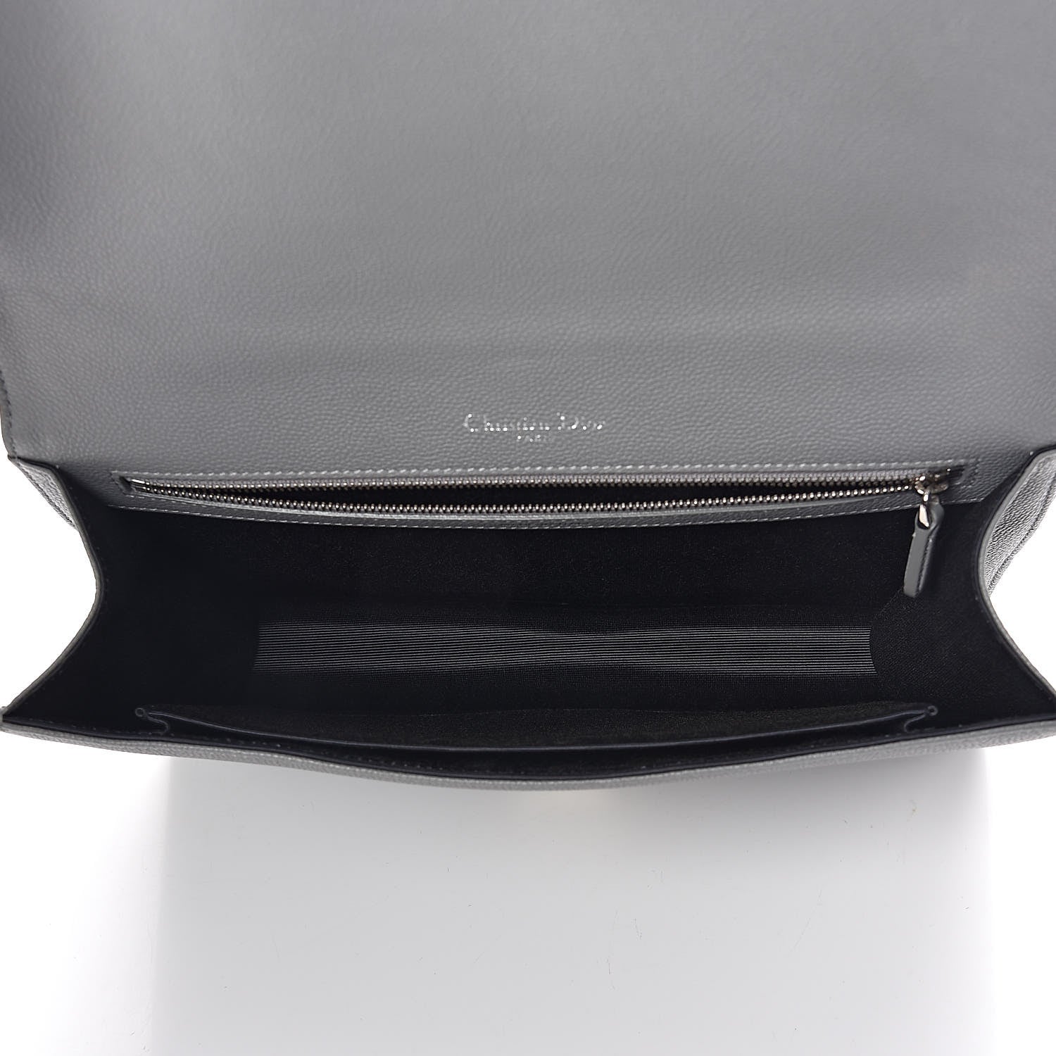 Christian Dior Grained Calfskin Large Diorama Flap Bag Grey 5 of 9