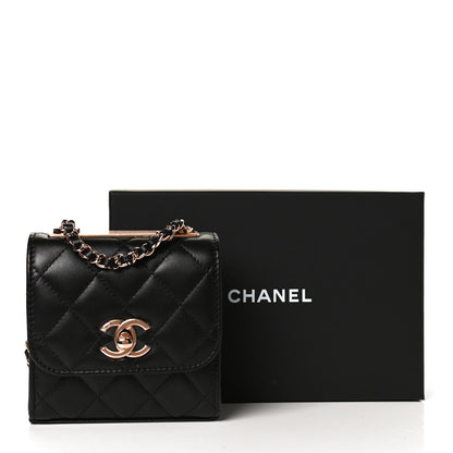 Chanel Lambskin Quilted Mini Trendy CC Chain Wallet Black 11 of 11