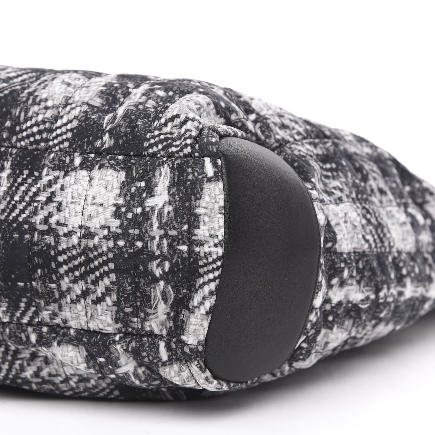 Chanel Lambskin Nylon Tweed Printed Tote Black White 9 of 9