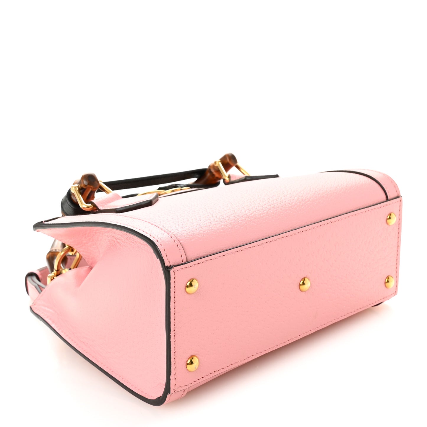 Wonka Grain Calfskin Mini Diana Tote Bag Wild Rose Black