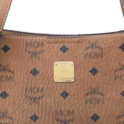MCM Visetos Medium Yris Shopper Tote Cognac 7 of 9