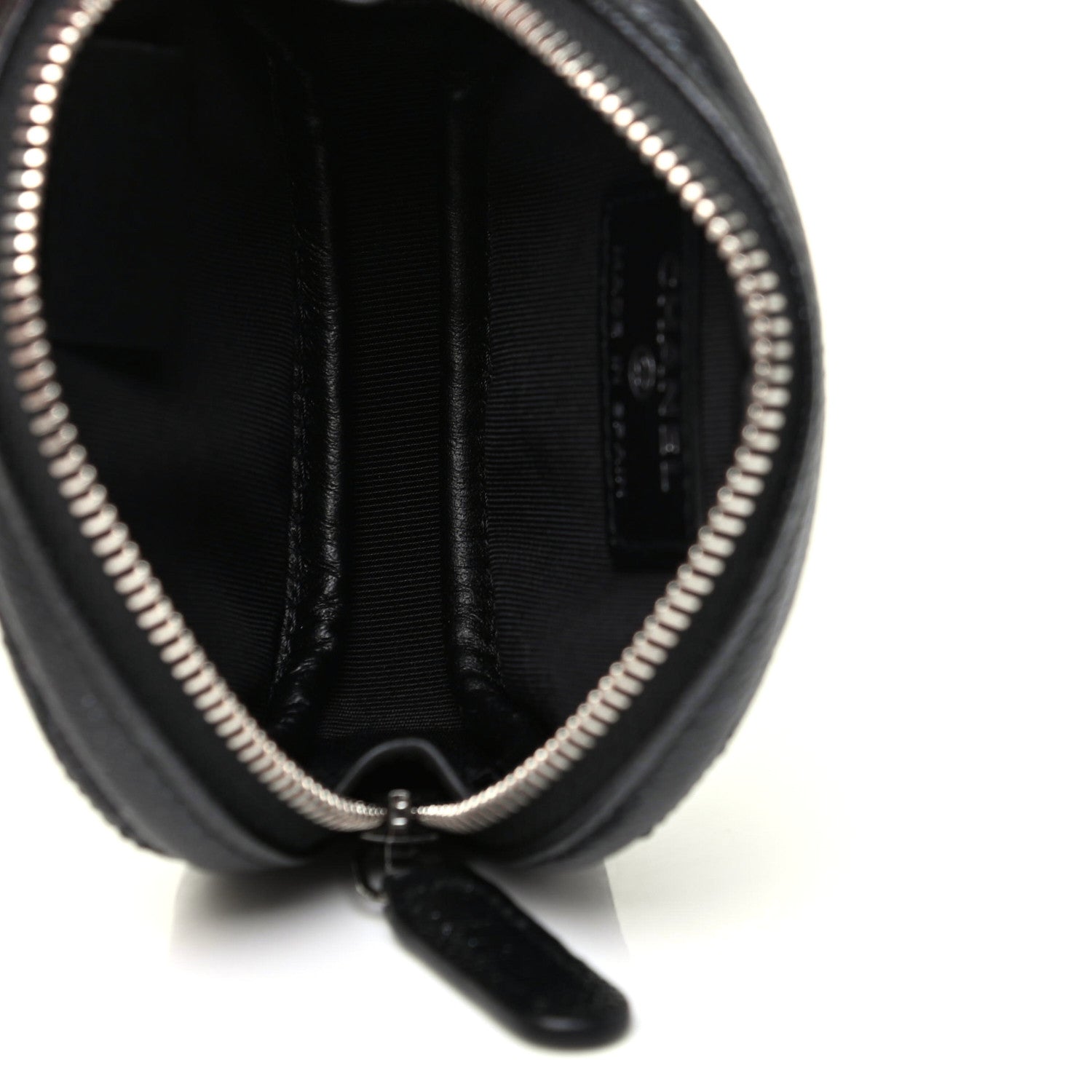 Chanel Iridescent Caviar Quilted Zip Around Classic Coin Purse Black 5 of 9