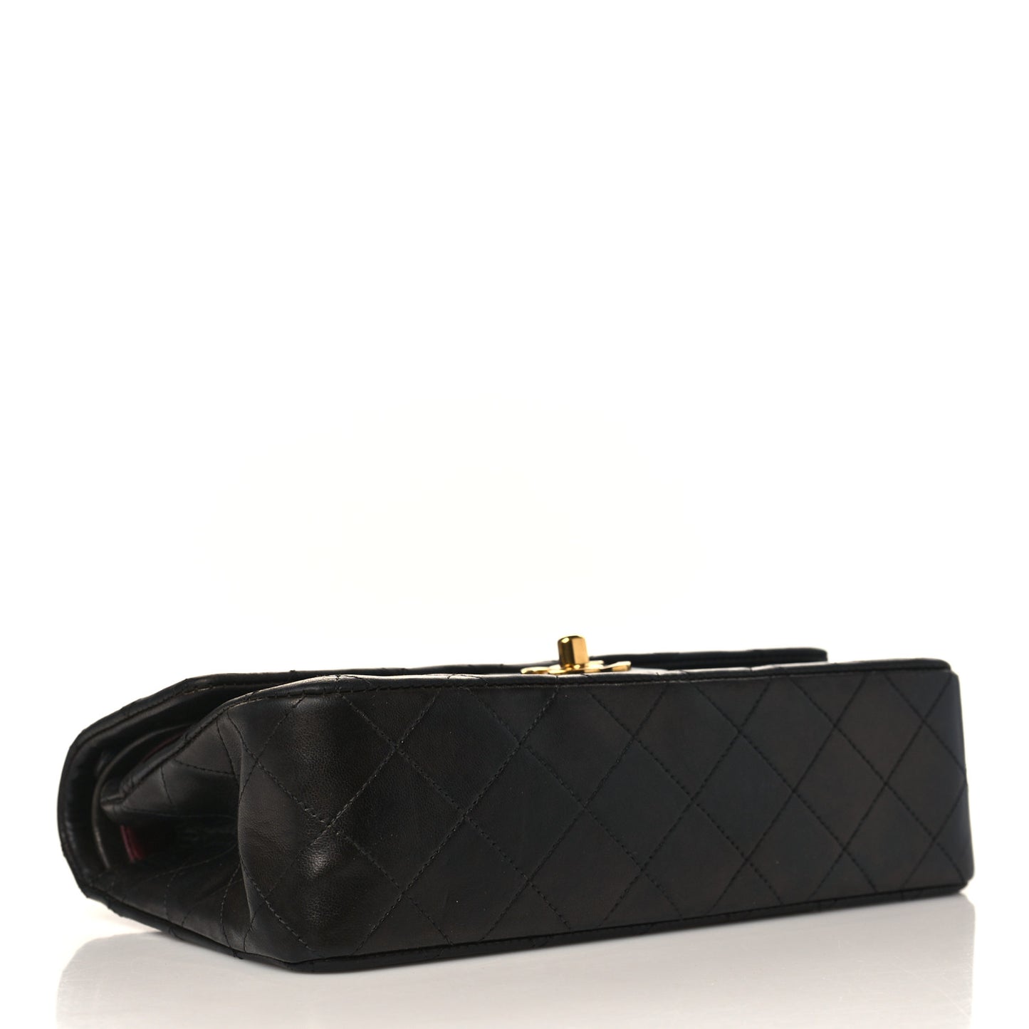 Lambskin Quilted Small Double Flap Black