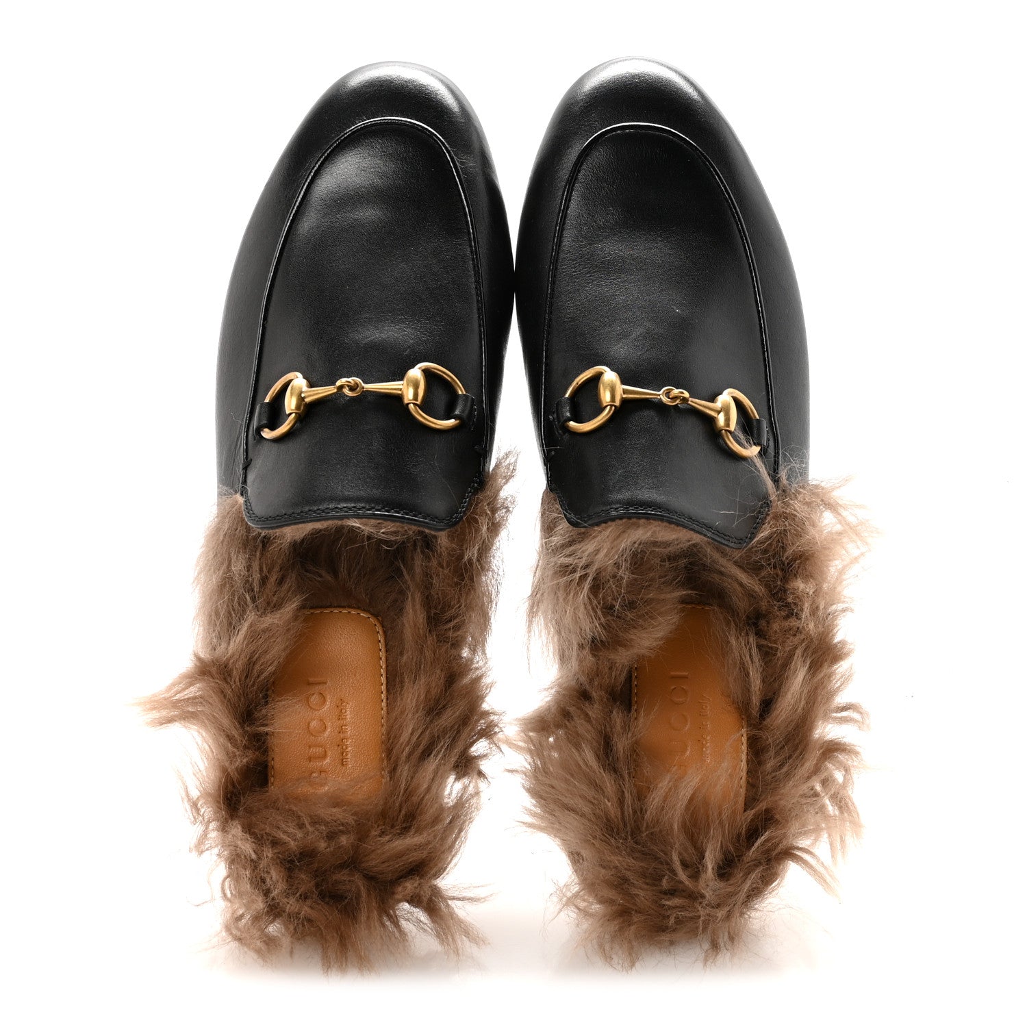 Gucci Calfskin Fur Womens Princetown Slippers 36 Black 2 of 8