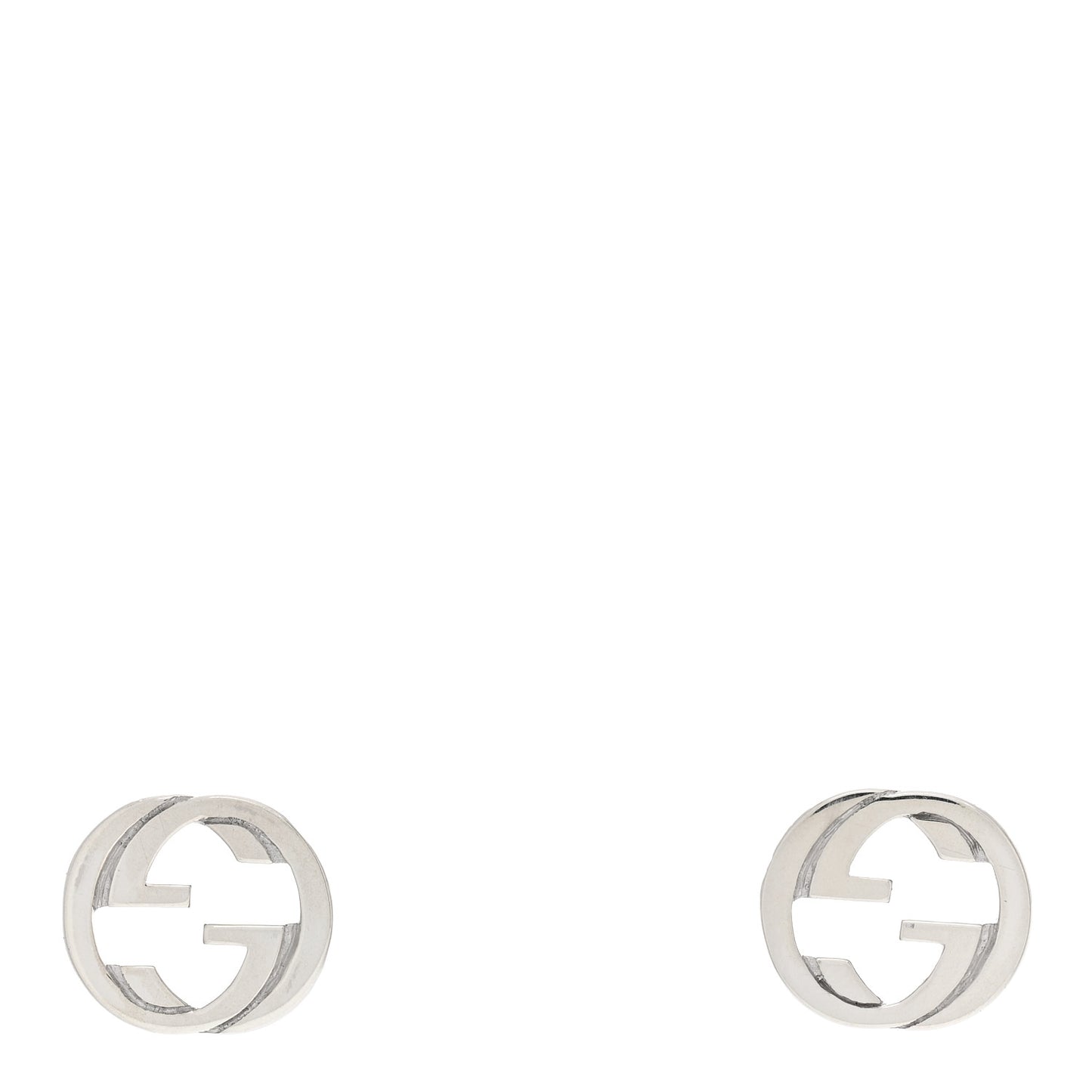 Sterling Silver Interlocking GG Stud Earrings