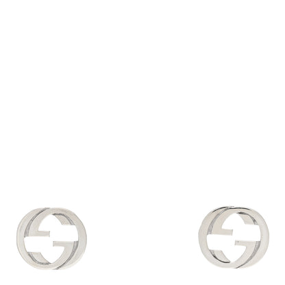 Gucci Sterling Silver Interlocking GG Stud Earrings 1 of 4