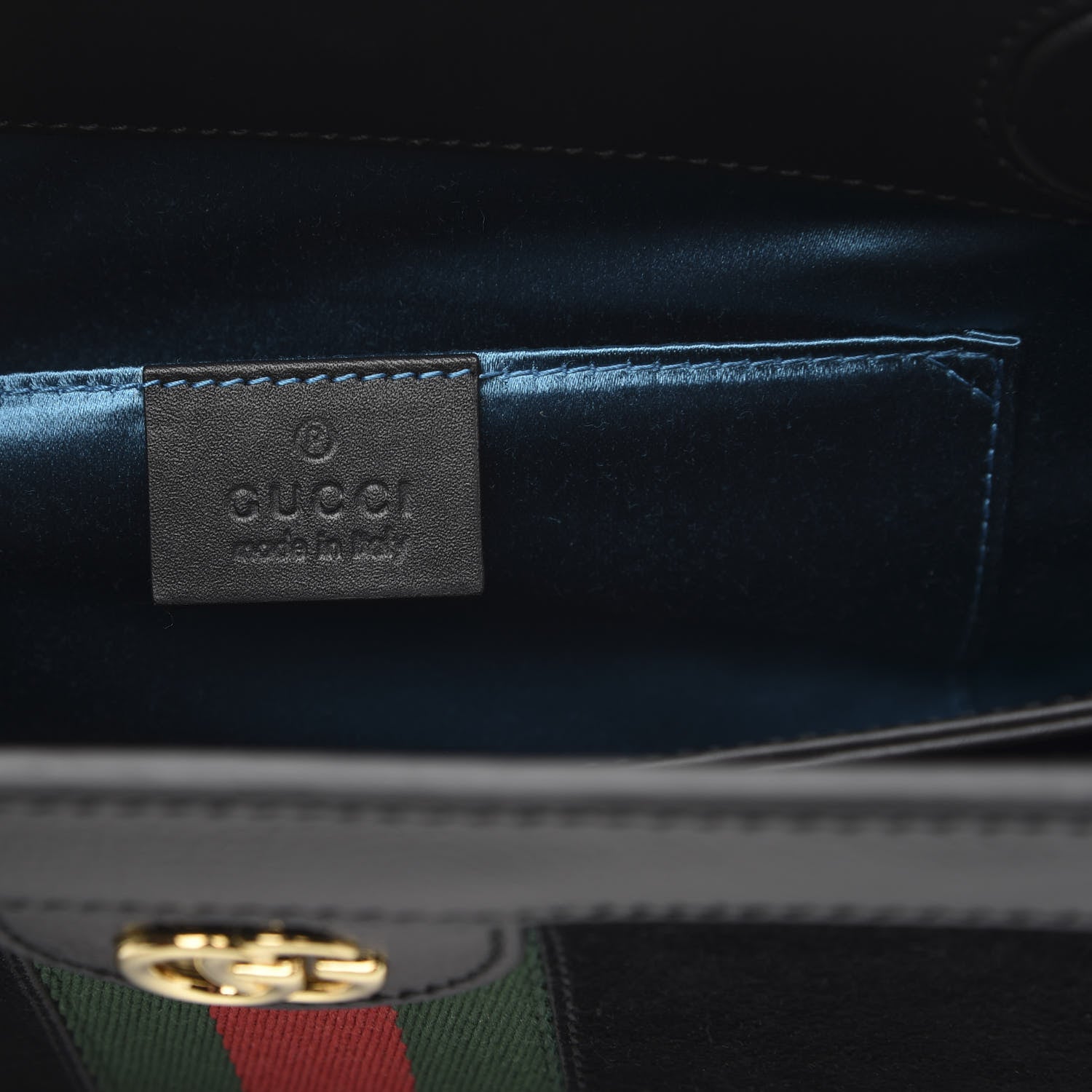 Gucci Suede Patent GG Web Small Ophidia Chain Shoulder Bag Black 6 of 9