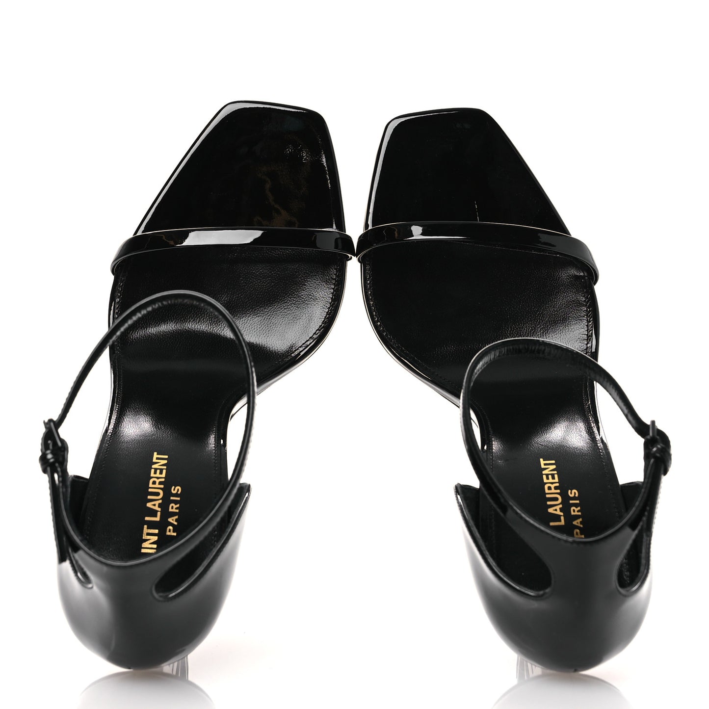Patent Calfskin Opyum 110 Sandals 40.5 Black