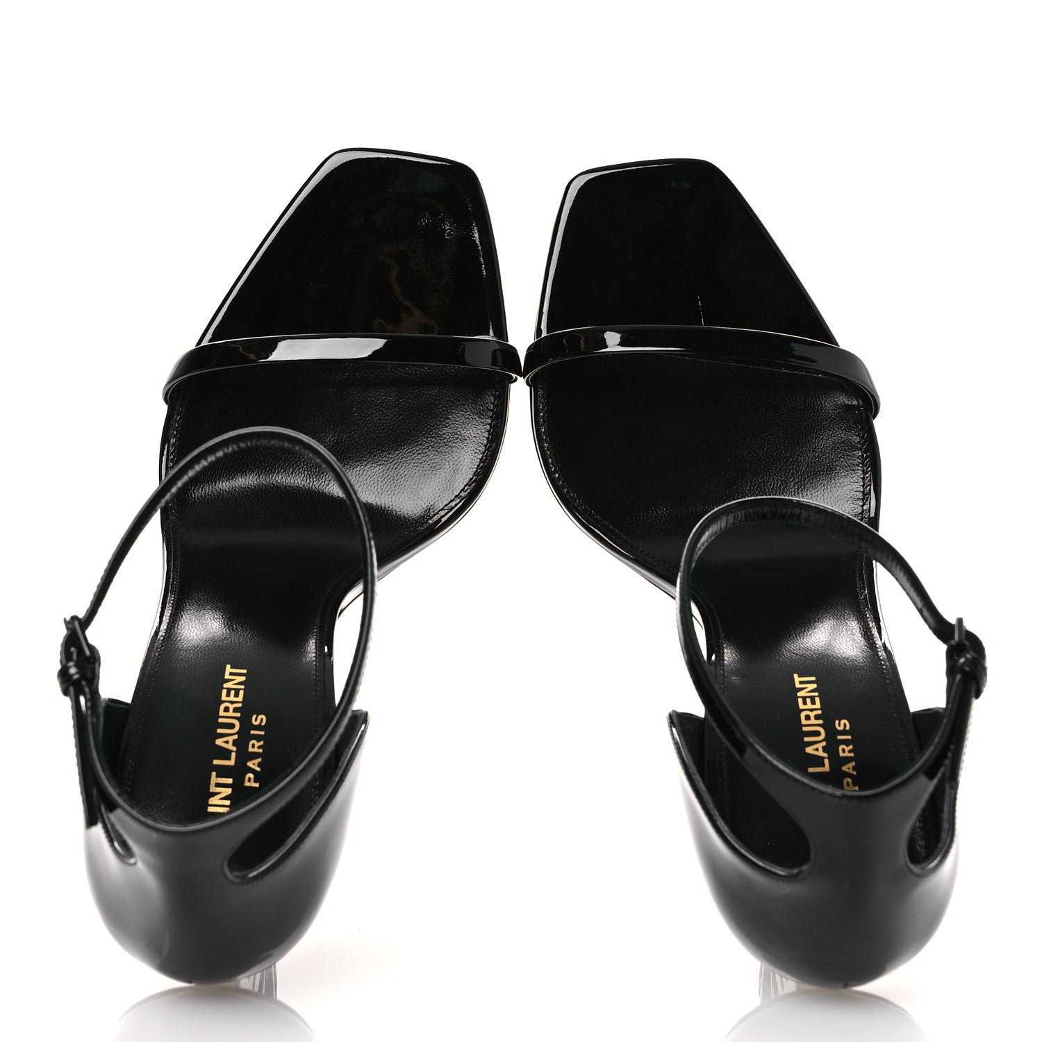 Saint Laurent Patent Calfskin Opyum 110 Sandals 40.5 Black 2 of 11
