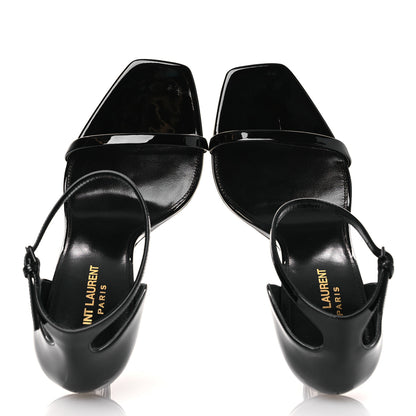 Saint Laurent Patent Calfskin Opyum 110 Sandals 40.5 Black 2 of 11