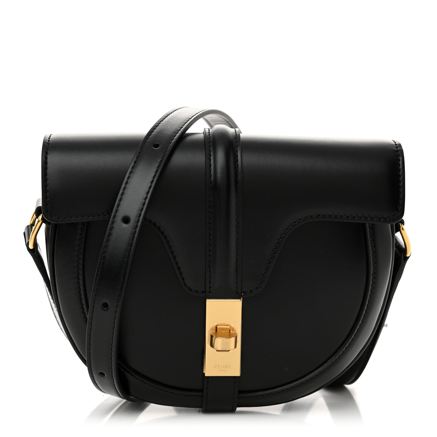 Satinated Calfskin Besace Small 16 Black