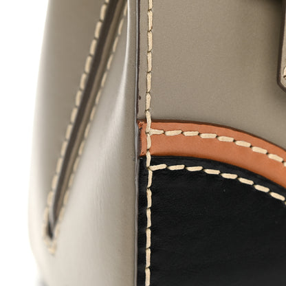 Prada Vitello Tri-Color Medium Sound Top Handle Satchel Grigio Black 16 of 18