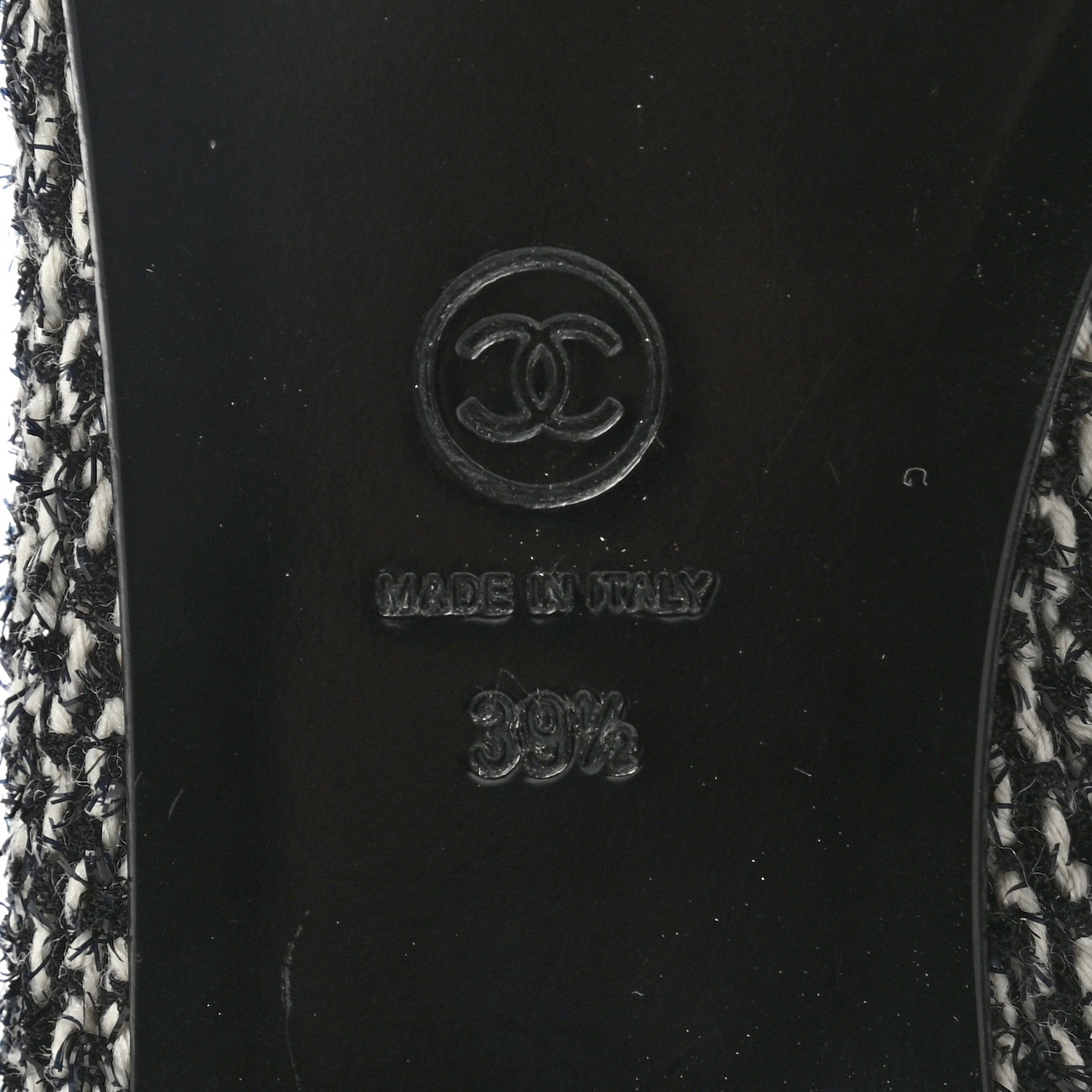 Chanel Lambskin Tweed Cap Toe Ballerina Flats 39.5 Black White 6 of 8