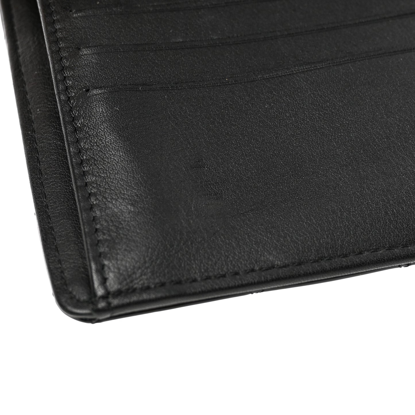Patent Quilted Large Flap Wallet Black